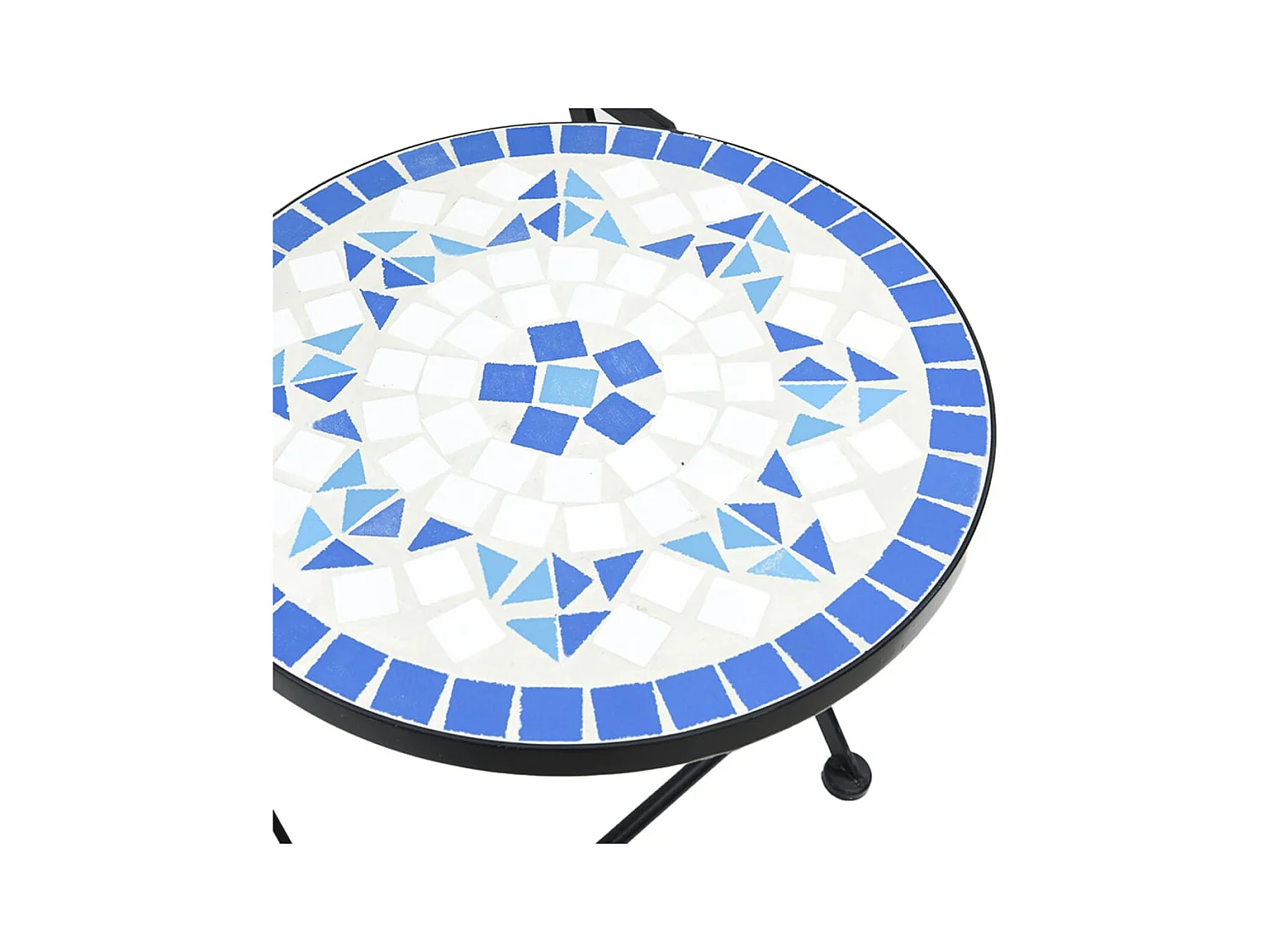 Chaises de bistro pliables lot de 2 bleu et blanc céramique