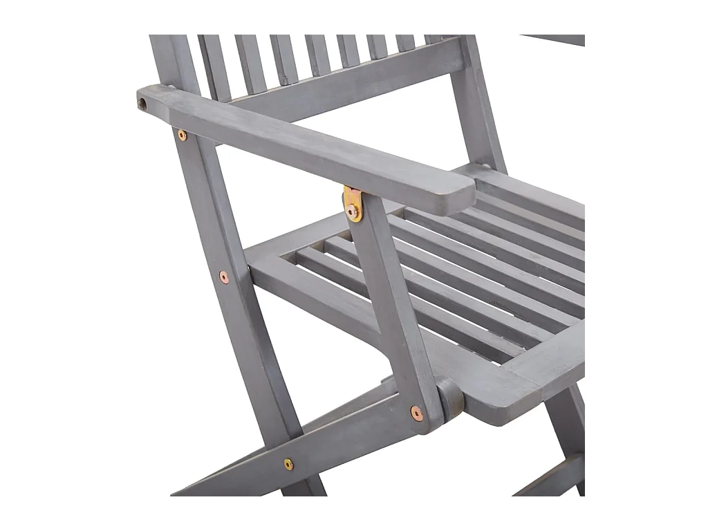 Juego de 4 sillas plegables para exterior y cojines de madera de acacia