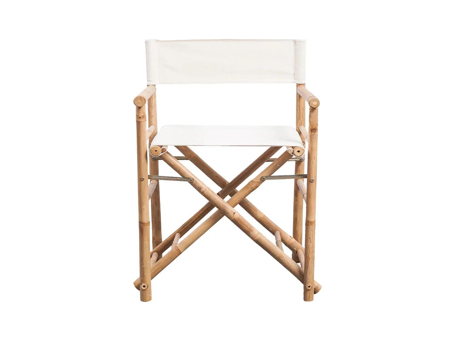 Juego de 2 sillas plegables de bambú y lona