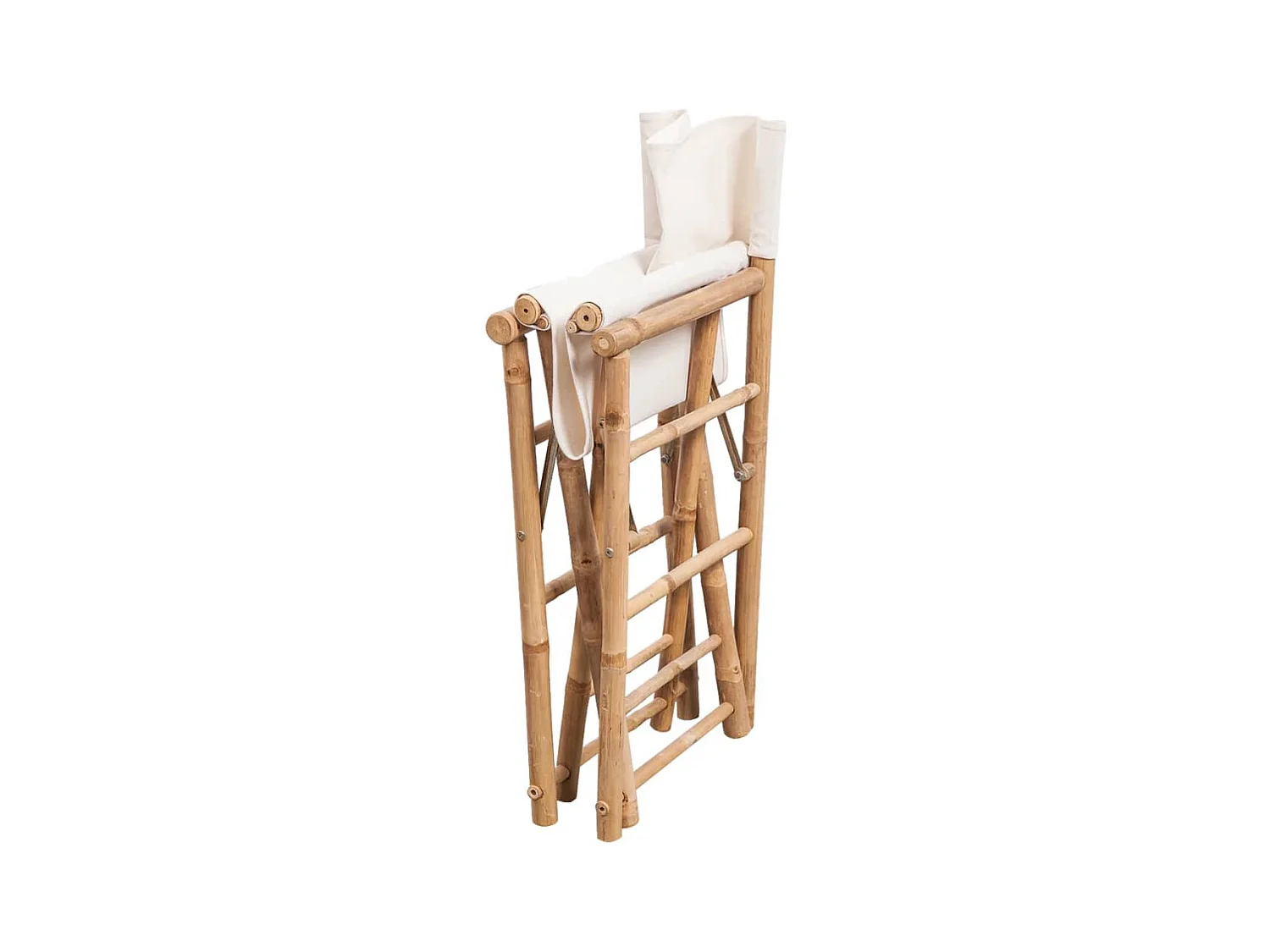 Juego de 2 sillas plegables de bambú y lona