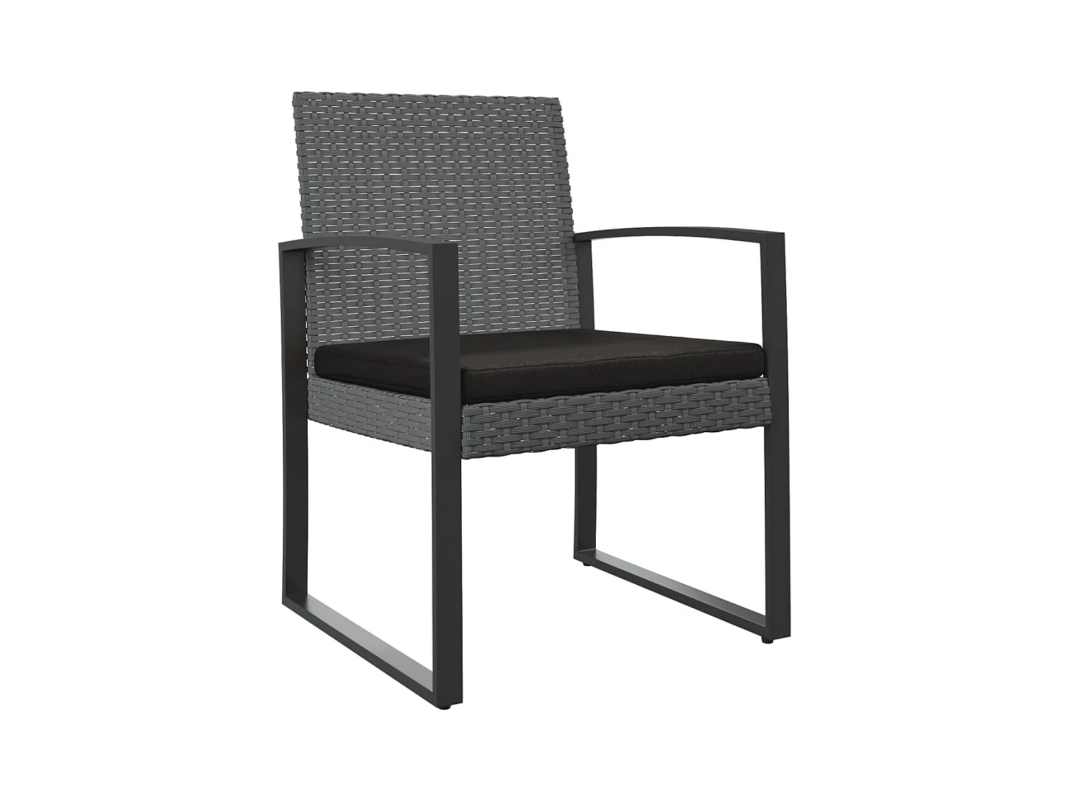 Chaises à manger de jardin lot de 2 gris foncé rotin PP