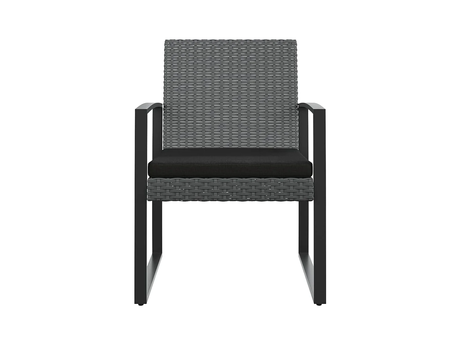 Chaises à manger de jardin lot de 2 gris foncé rotin PP