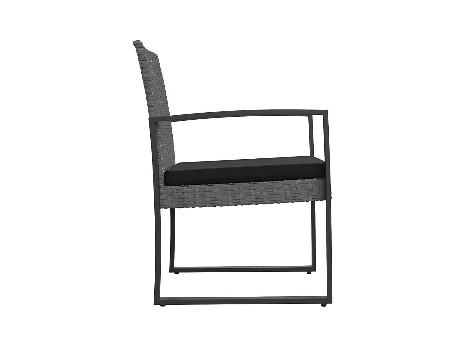 Chaises à manger de jardin lot de 2 gris foncé rotin PP