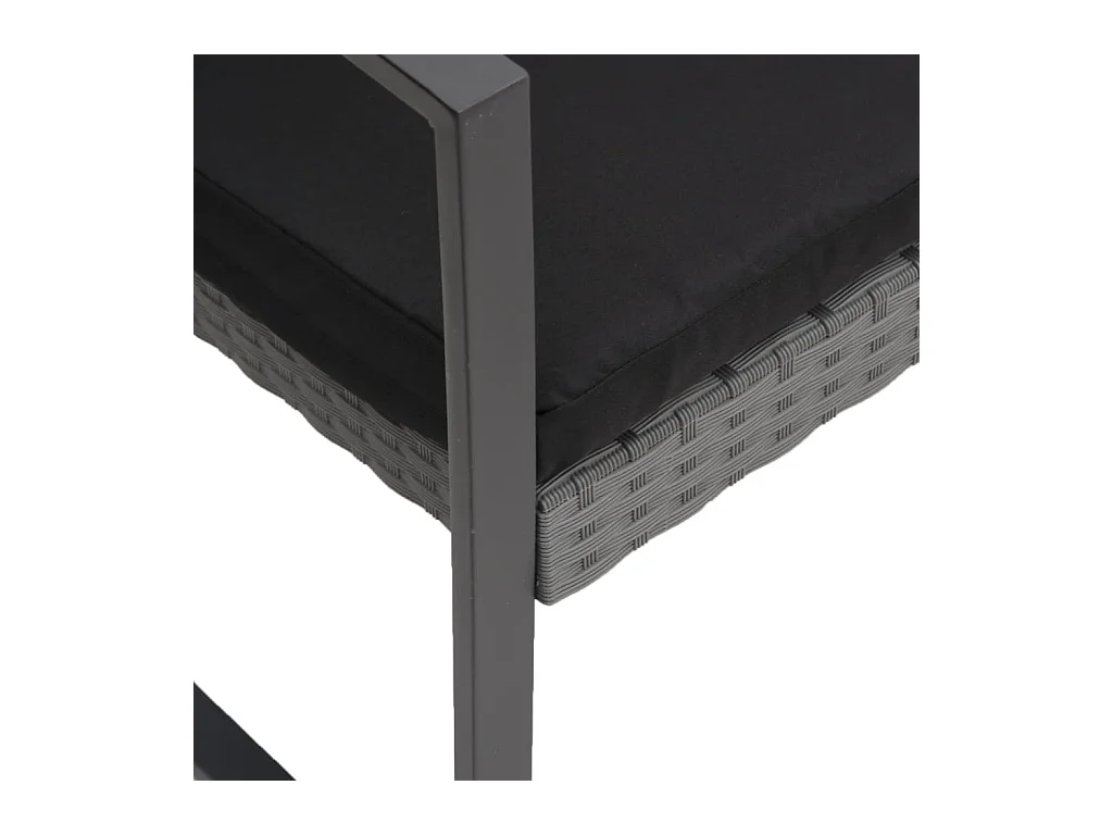 Chaises à manger de jardin lot de 2 gris foncé rotin PP