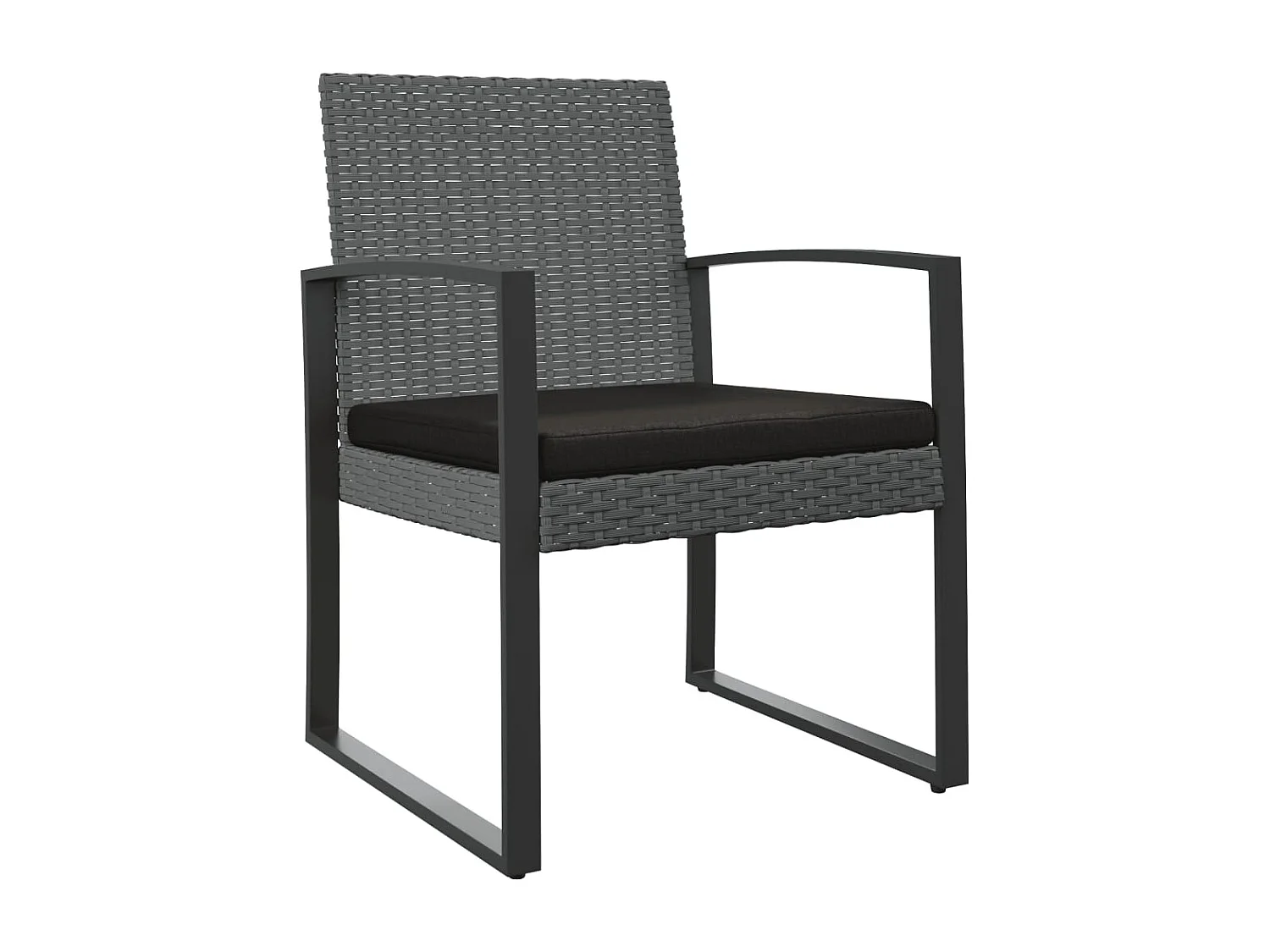 Chaises à manger de jardin lot de 2 gris foncé rotin PP