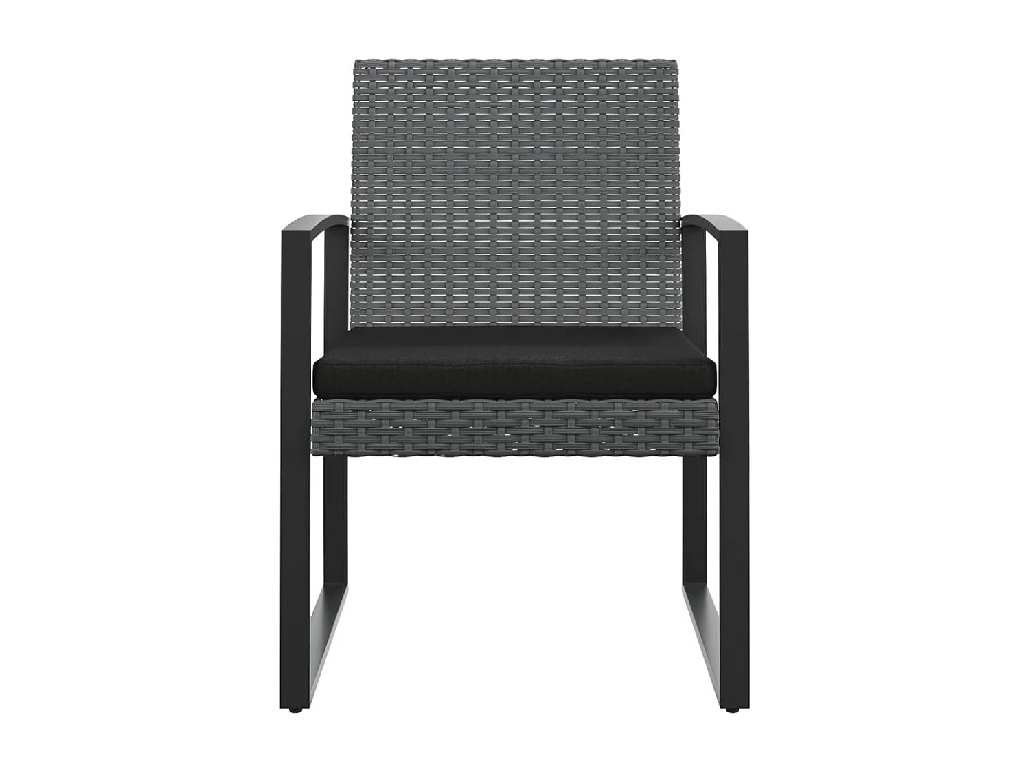 Chaises à manger de jardin lot de 2 gris foncé rotin PP