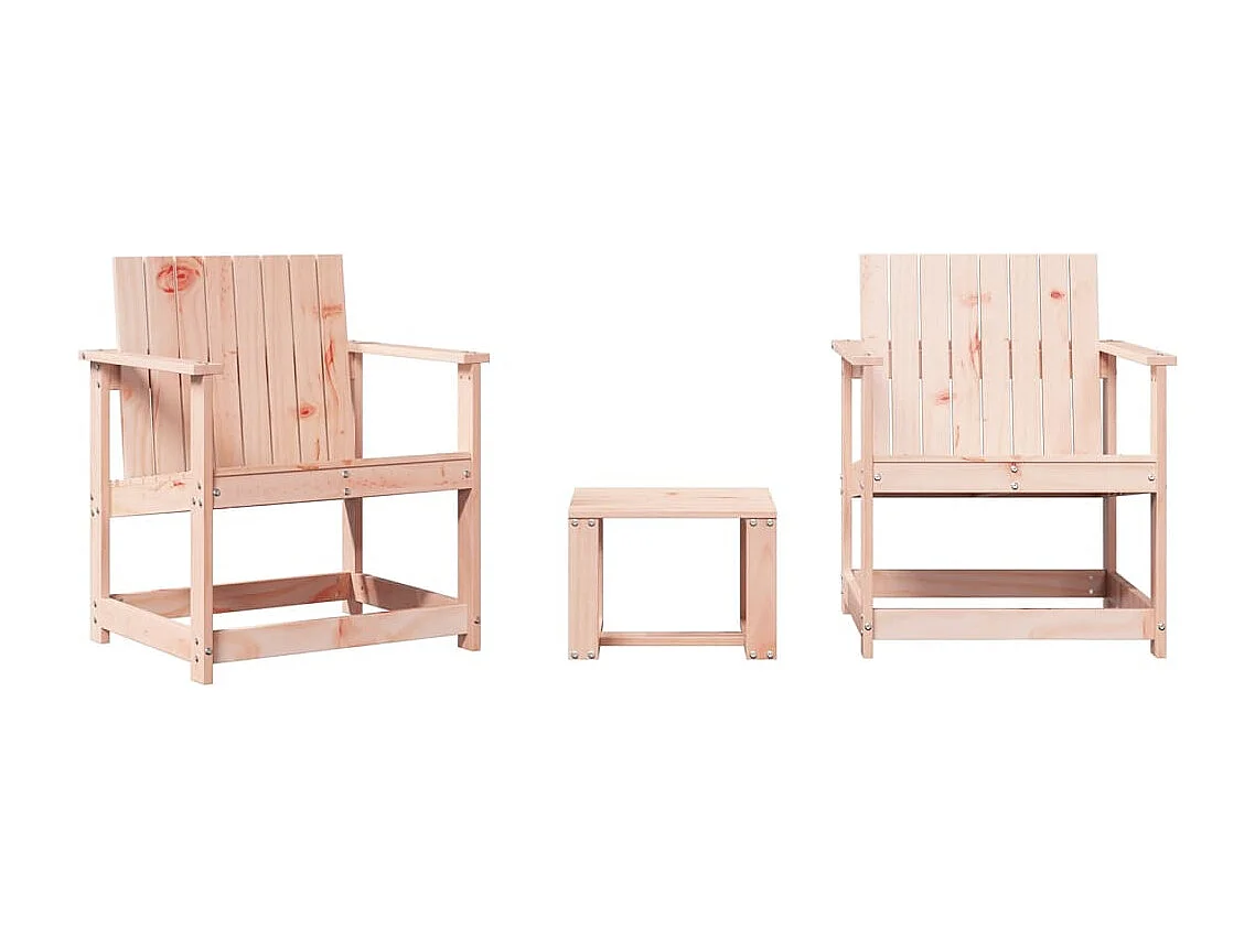 Set di mobili da giardino in legno massello di abete Douglas da 3 pezzi