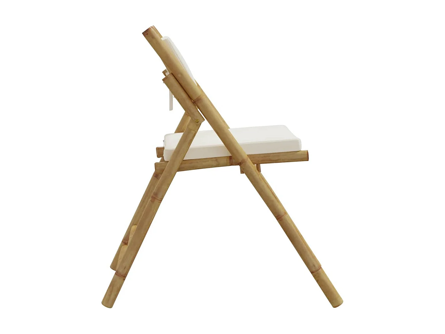 Chaises de bistro pliantes lot de 6 et coussins blanc crème