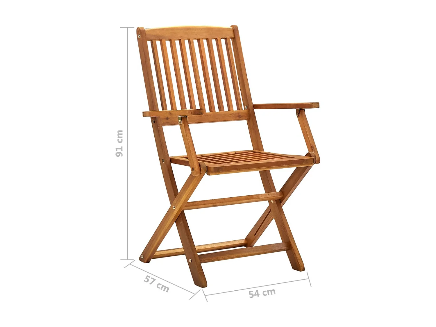 Chaises pliables d'extérieur lot de 4 Bois d'acacia solide