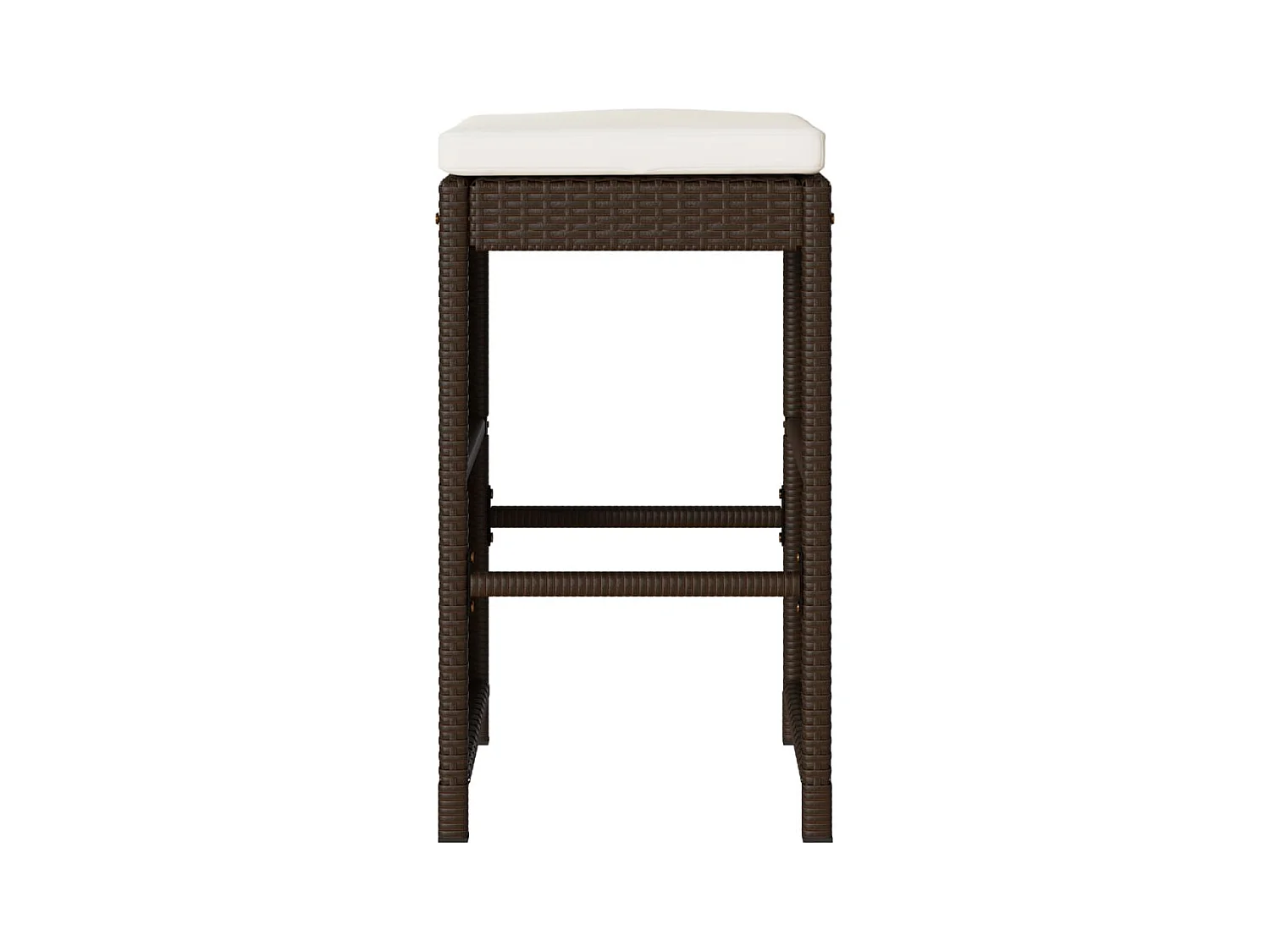 Tabourets de bar jardin coussins lot de 2 marron résine tressée