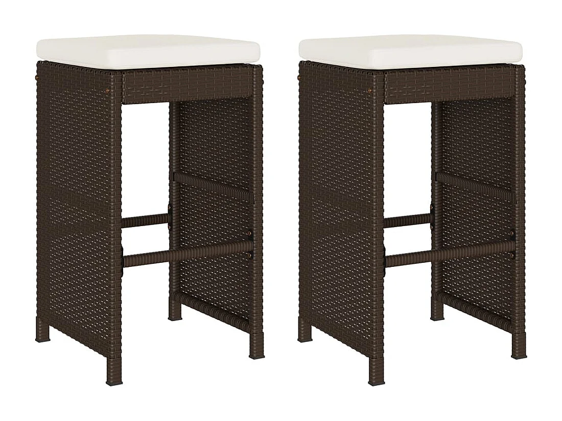 Garten-Barhocker-Kissen 2er-Set, braunes gewebtes Harz