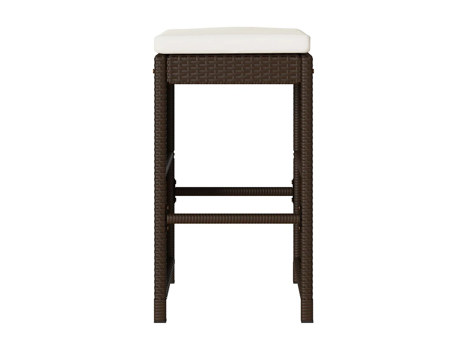 Garten-Barhocker-Kissen 2er-Set, braunes gewebtes Harz