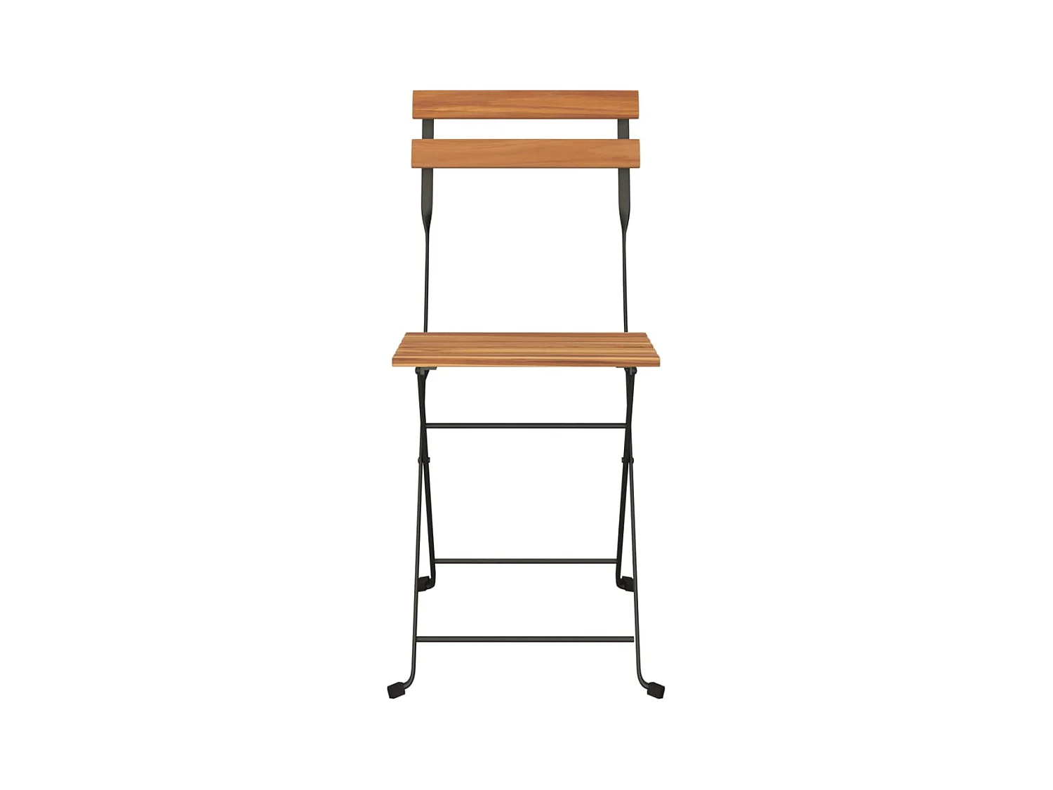 Chaises de bistrot pliantes lot de 2 Bois de teck solide acier