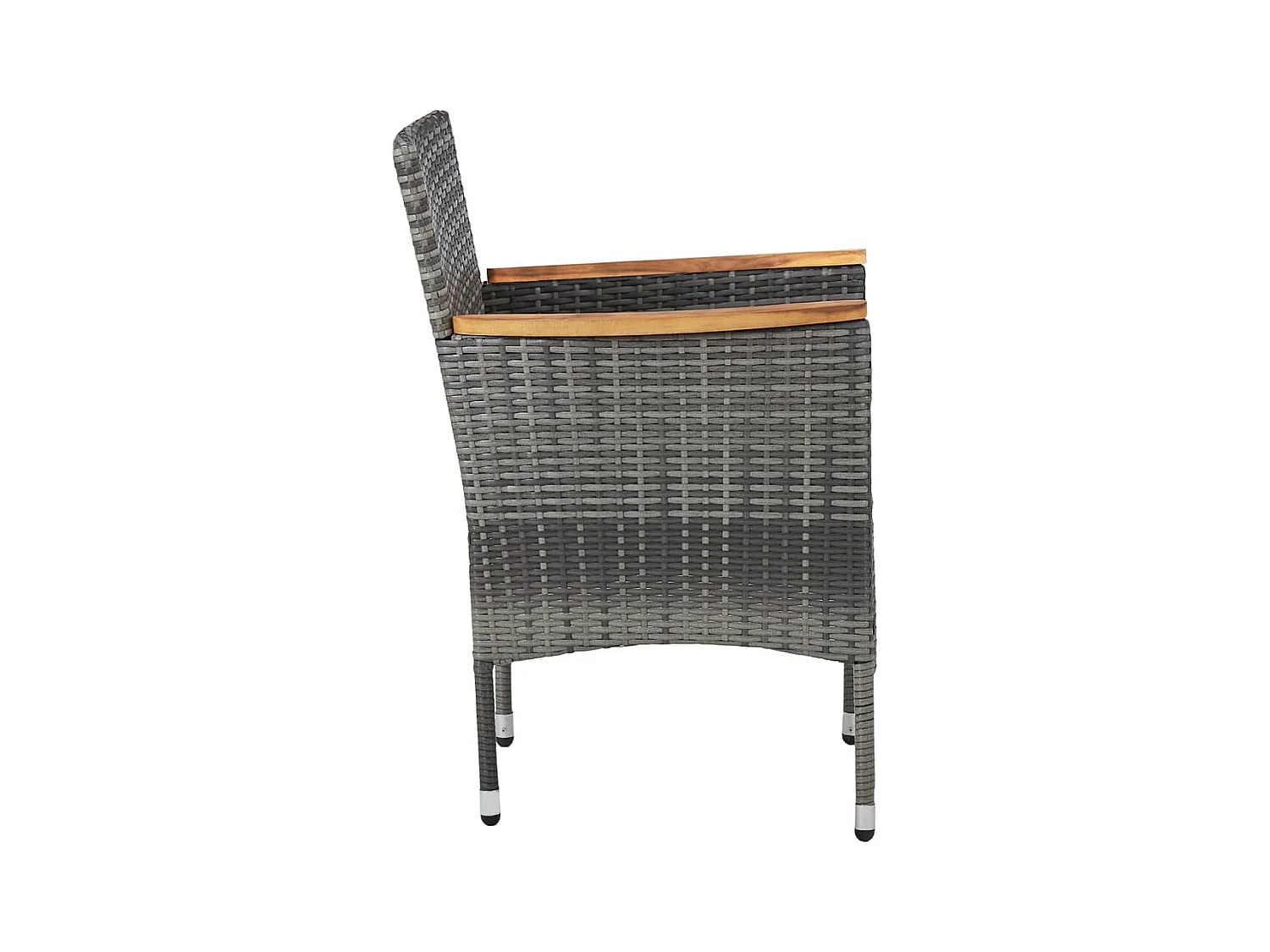 Chaises à manger de jardin lot de 2 Résine tressée Gris