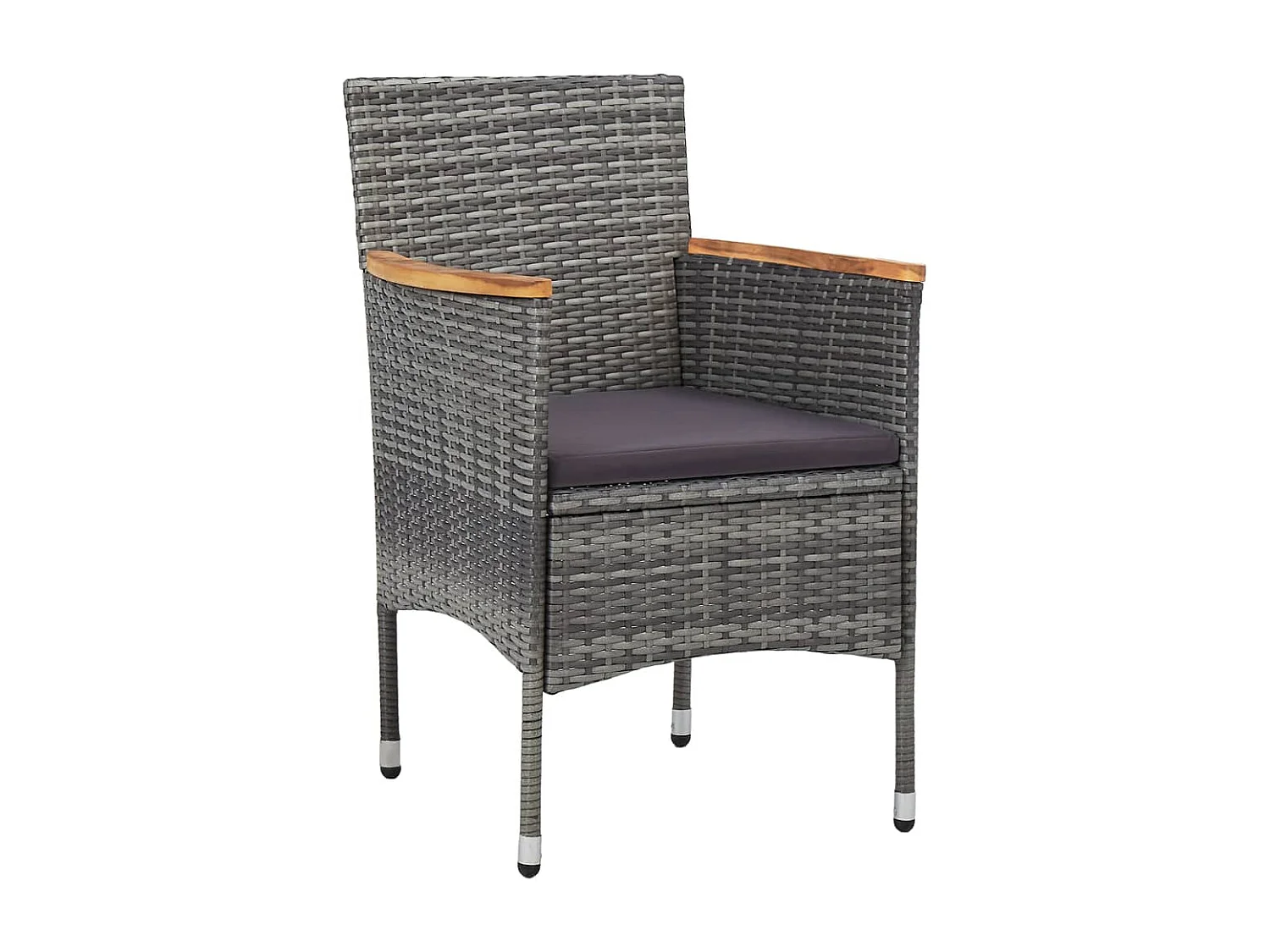 Chaises à manger de jardin lot de 2 Résine tressée Gris