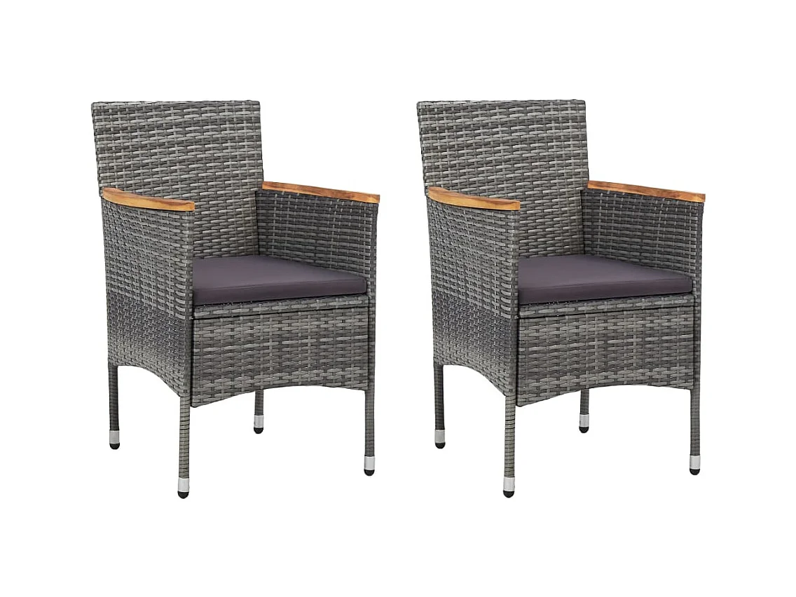 Tuinstoelen set van 2 Grijs geweven hars