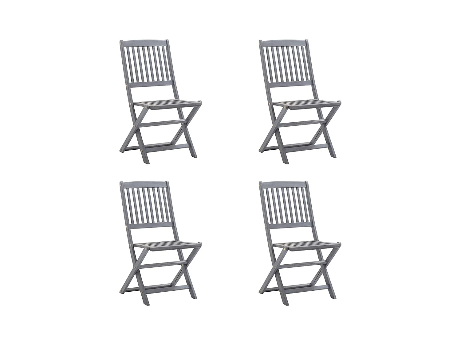 Chaises pliables d'extérieur lot de 4 et coussins Bois d'acacia