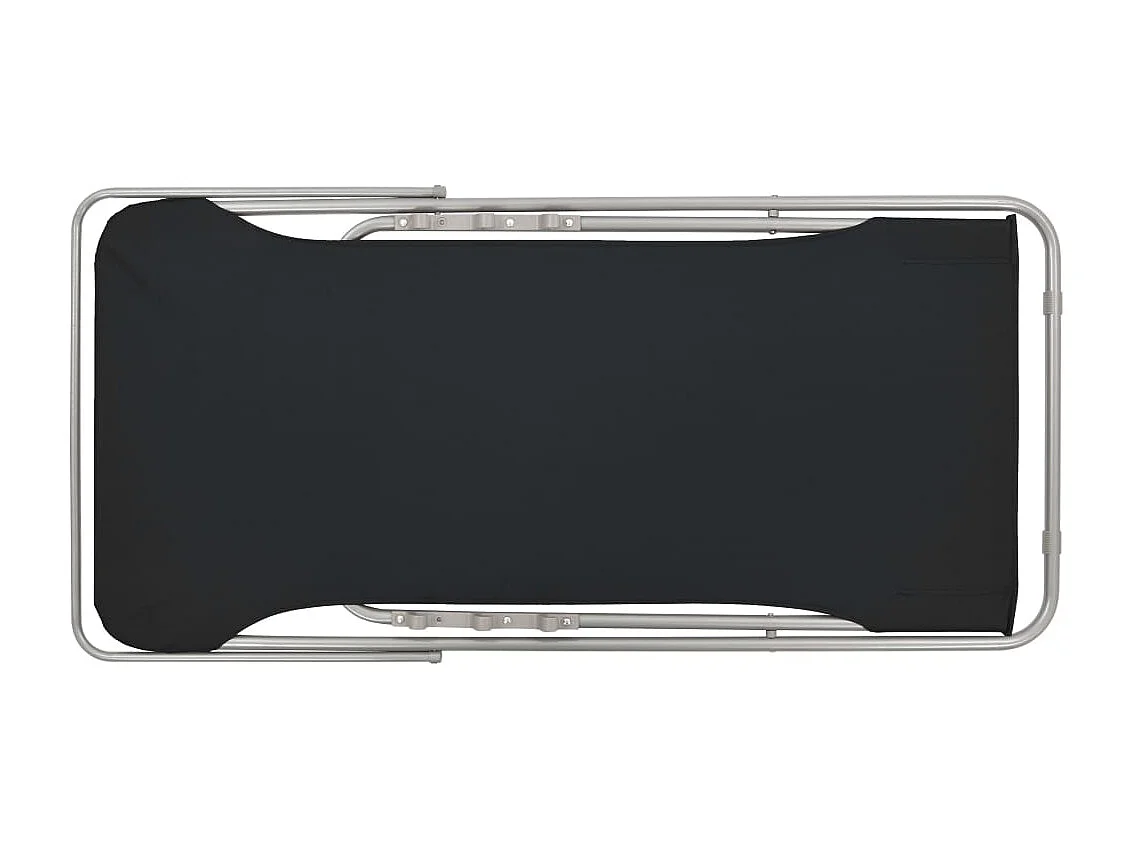 Chaises de plage pliables lot de 2 Acier et tissu oxford Noir