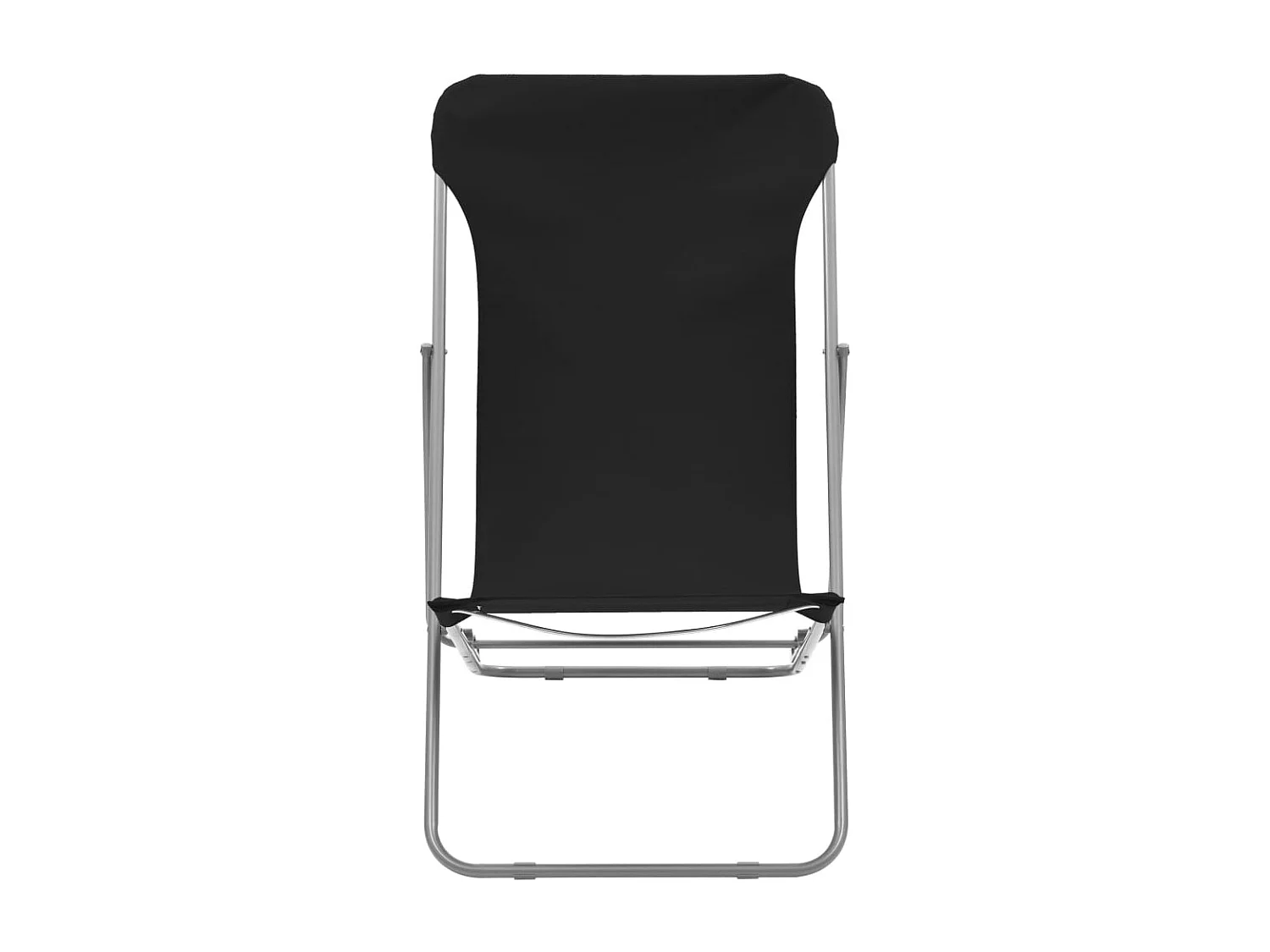 Chaises de plage pliables lot de 2 Acier et tissu oxford Noir