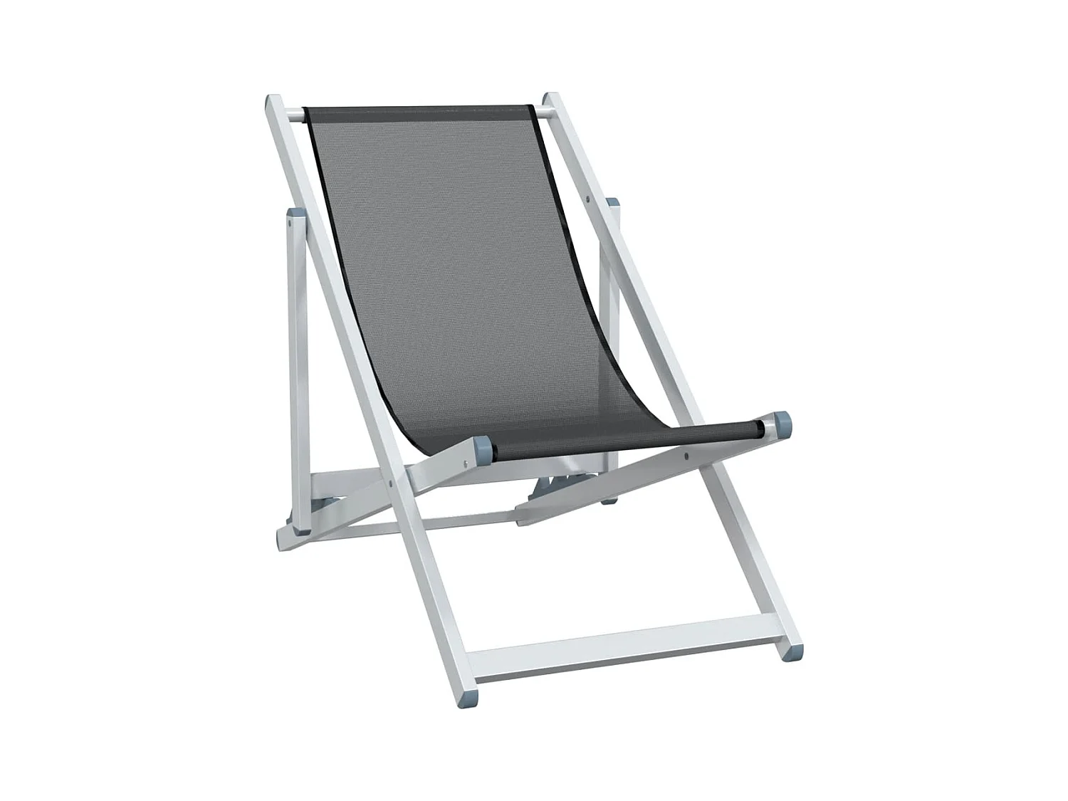 Chaises de plage pliantes lot de 2 gris aluminium et textilène