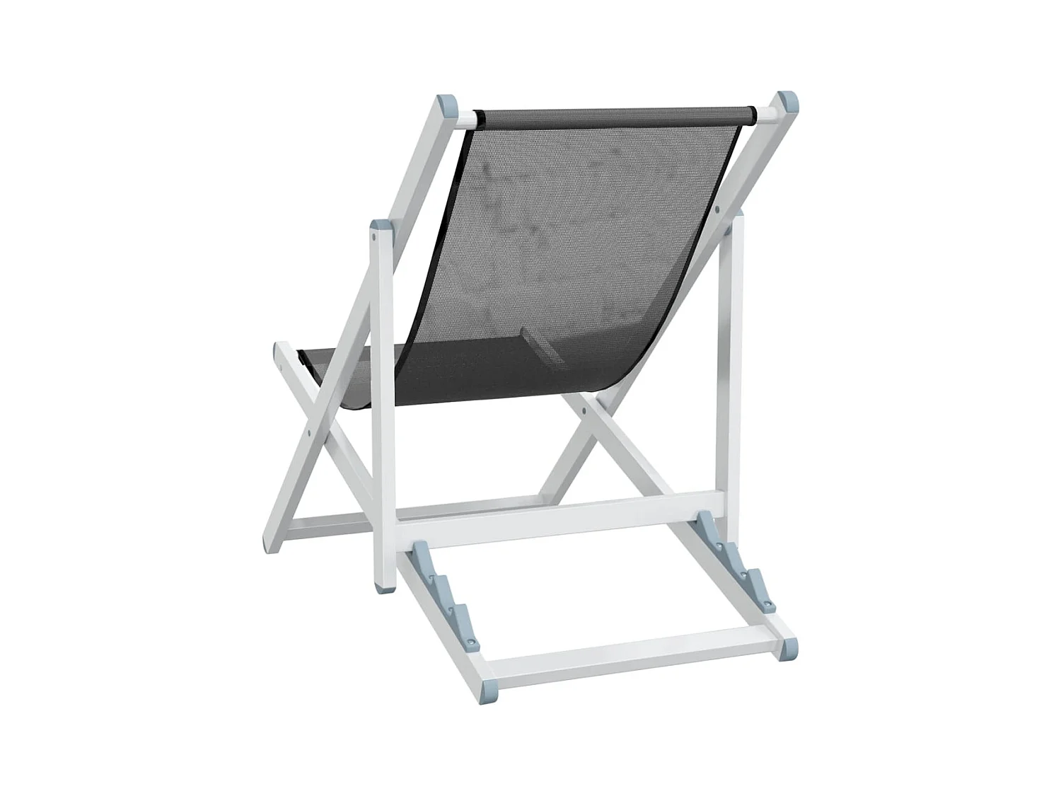 Chaises de plage pliantes lot de 2 gris aluminium et textilène