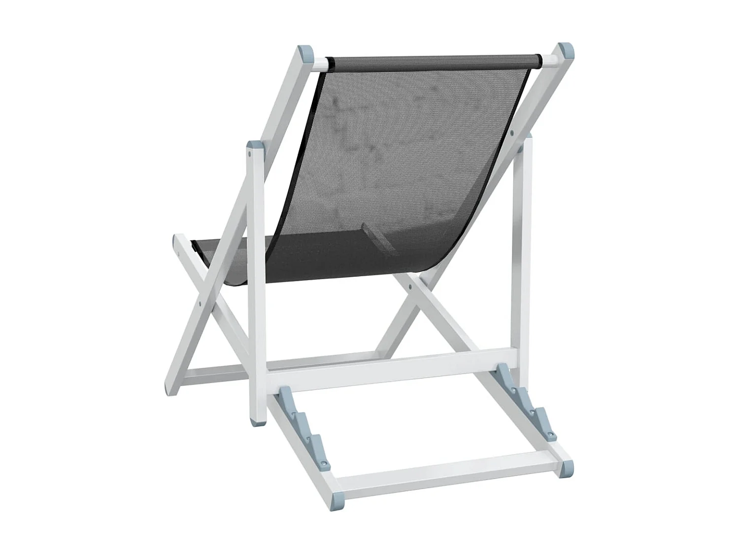 Chaises de plage pliantes lot de 2 gris aluminium et textilène