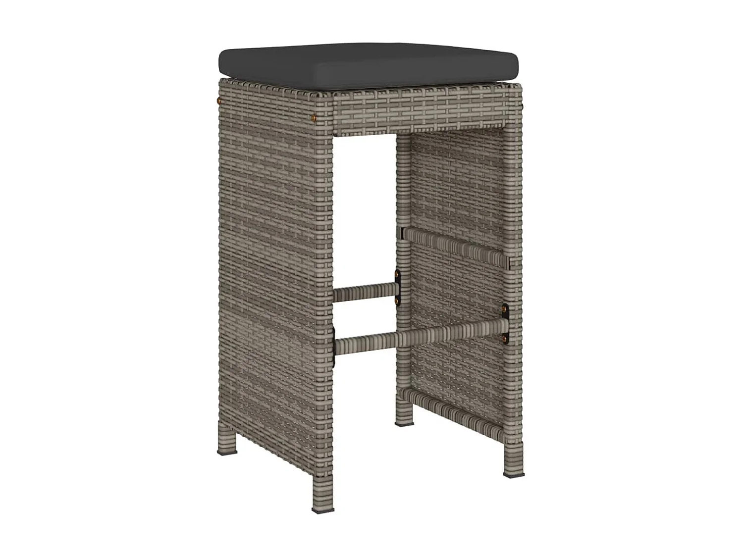 Tabourets de bar de jardin et coussins lot de 4 résine tressée