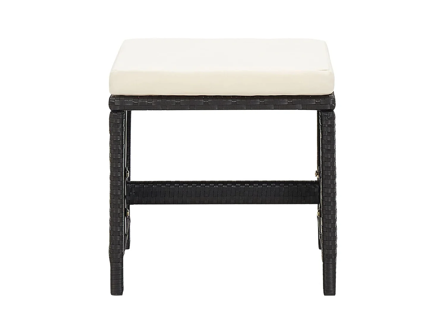 Tabourets de jardin avec coussins lot de 4 noir résine tressée