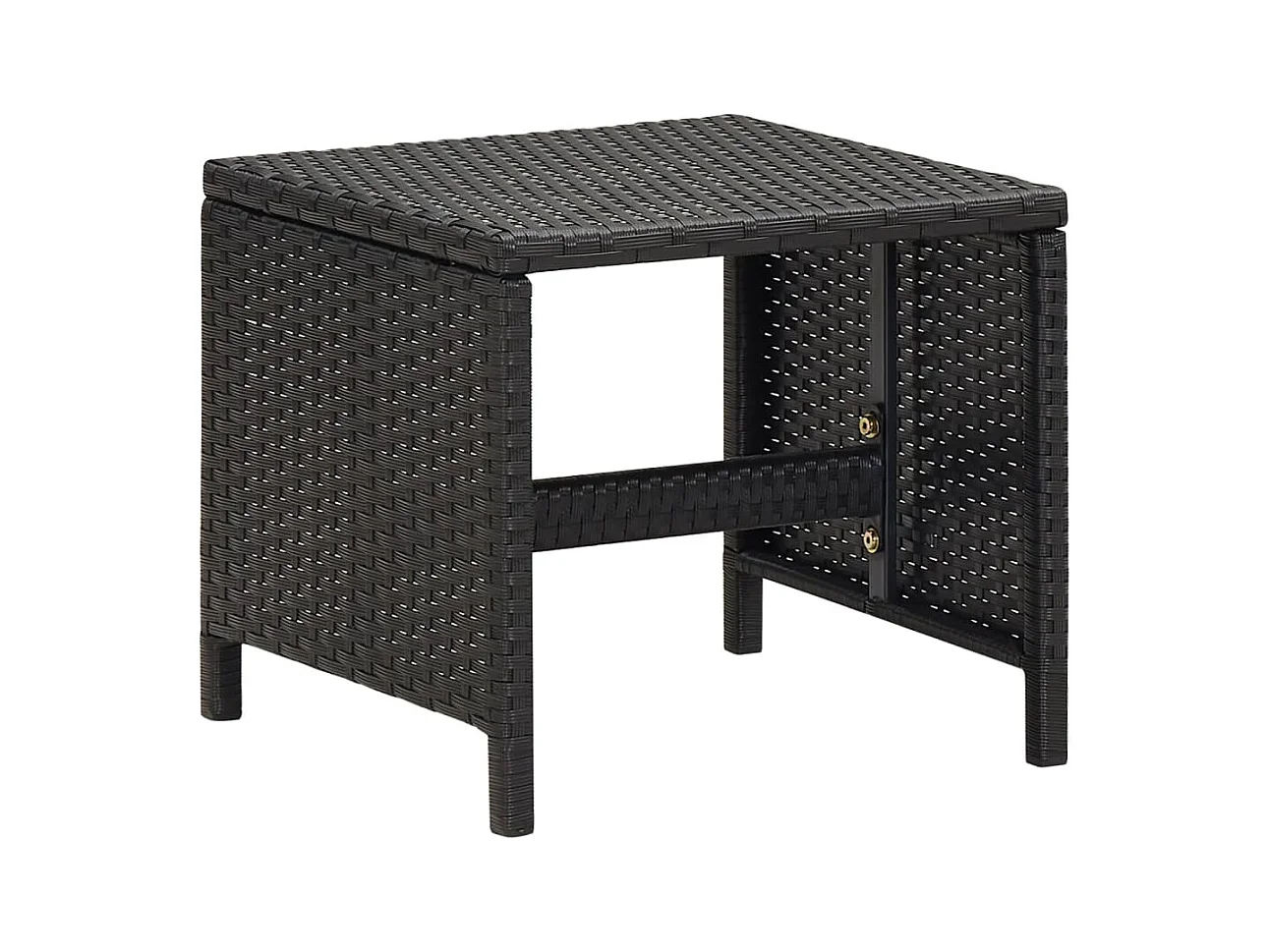 Tabourets de jardin avec coussins lot de 4 noir résine tressée