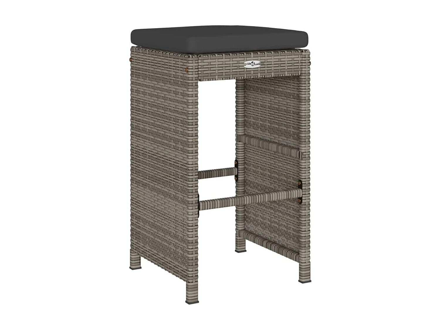 Juego de 2 cojines para taburetes de bar de jardín de resina tejida gris