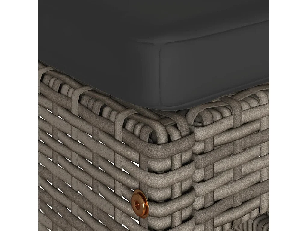 Juego de 2 cojines para taburetes de bar de jardín de resina tejida gris