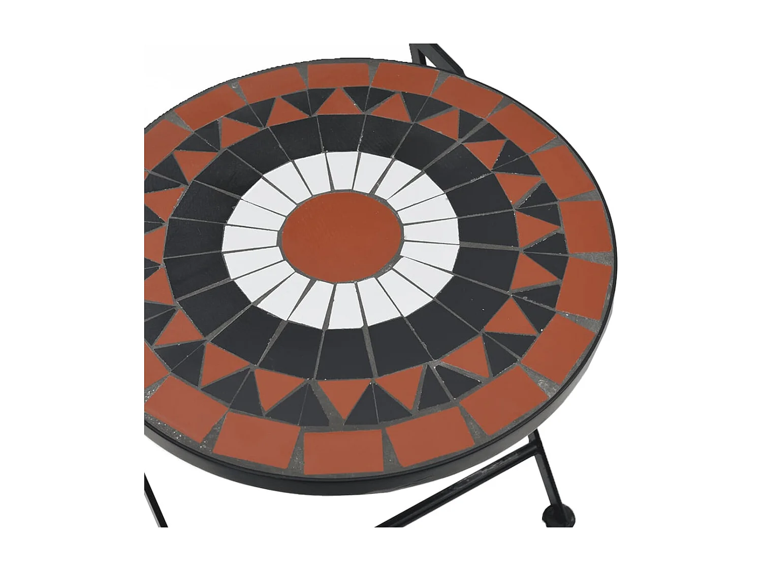 Set di 2 sedie pieghevoli da bistrot in ceramica bianca terracotta