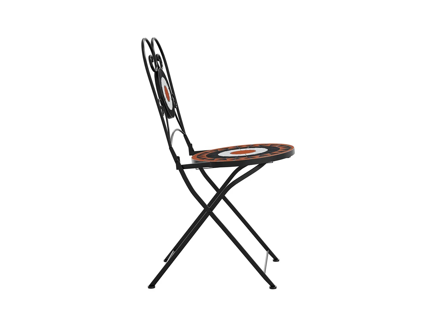 Chaises de bistro pliables lot de 2 terre cuite blanc céramique