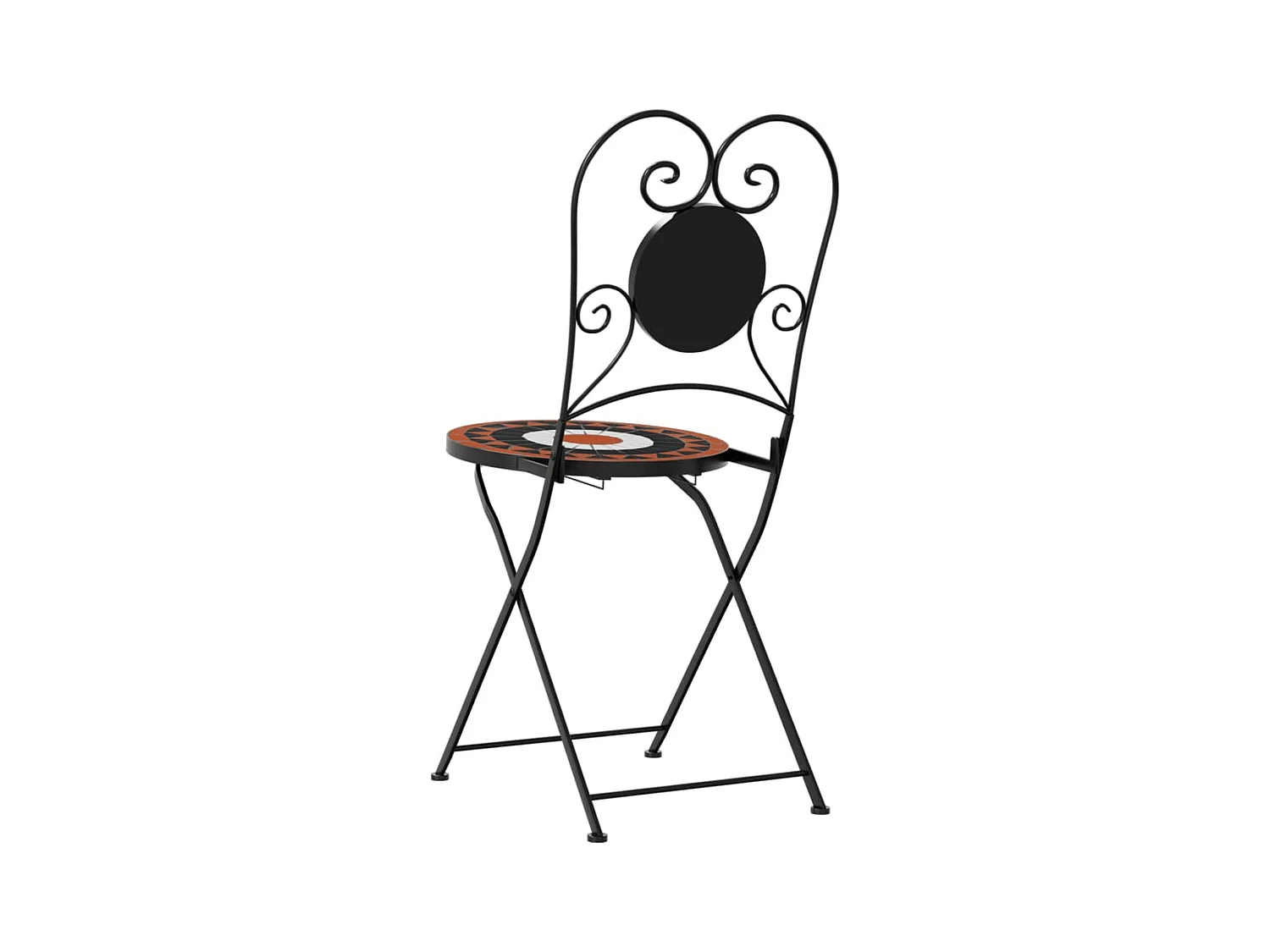 Chaises de bistro pliables lot de 2 terre cuite blanc céramique