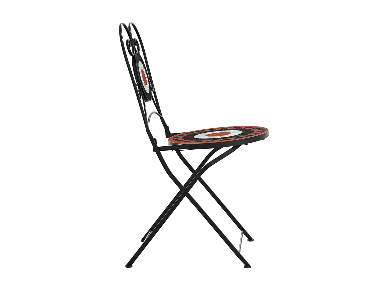 Chaises de bistro pliables lot de 2 terre cuite blanc céramique