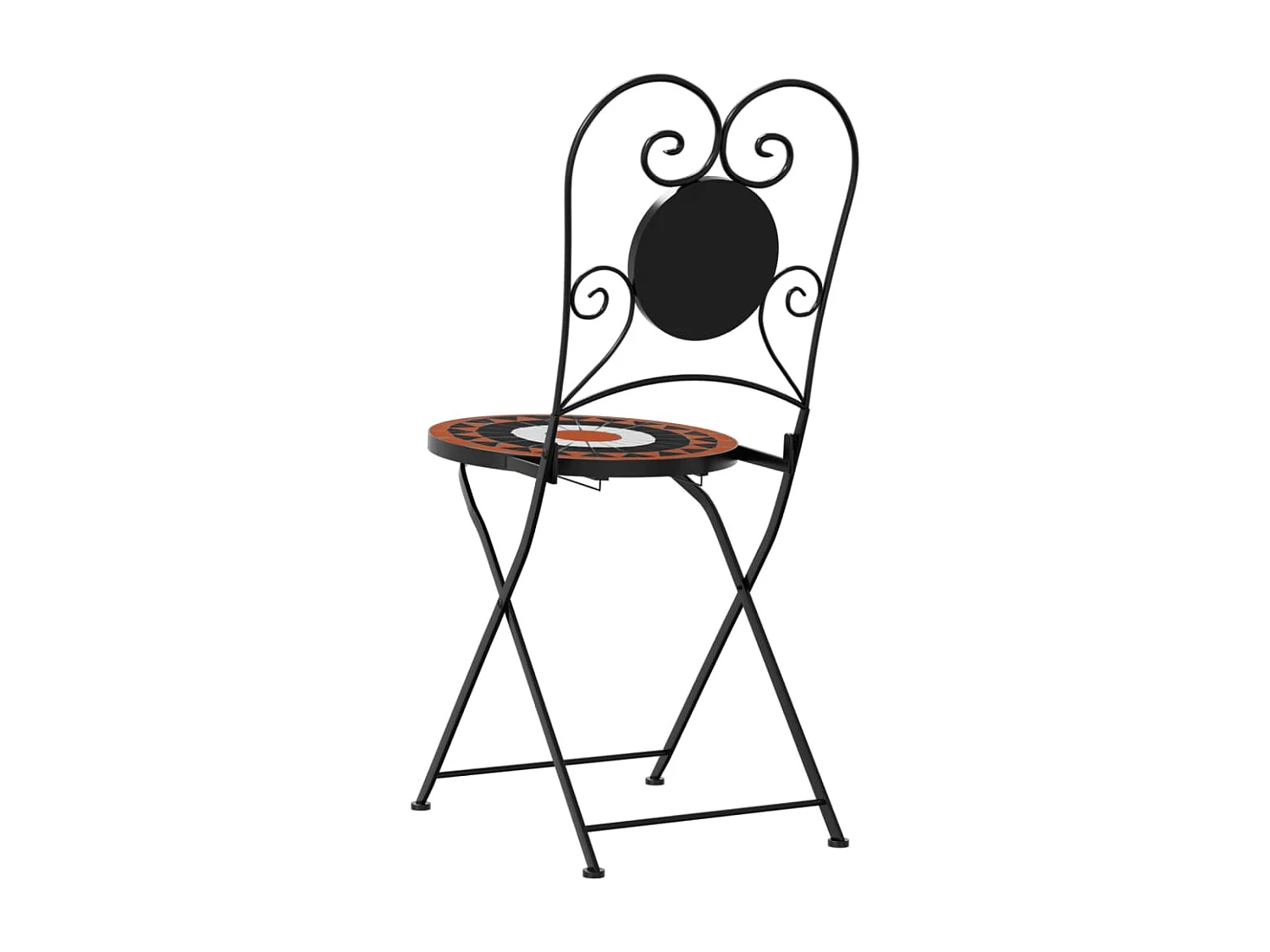 Chaises de bistro pliables lot de 2 terre cuite blanc céramique