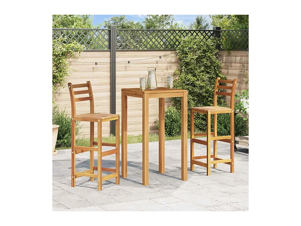 Barkrukken set van 2 massief acaciahout