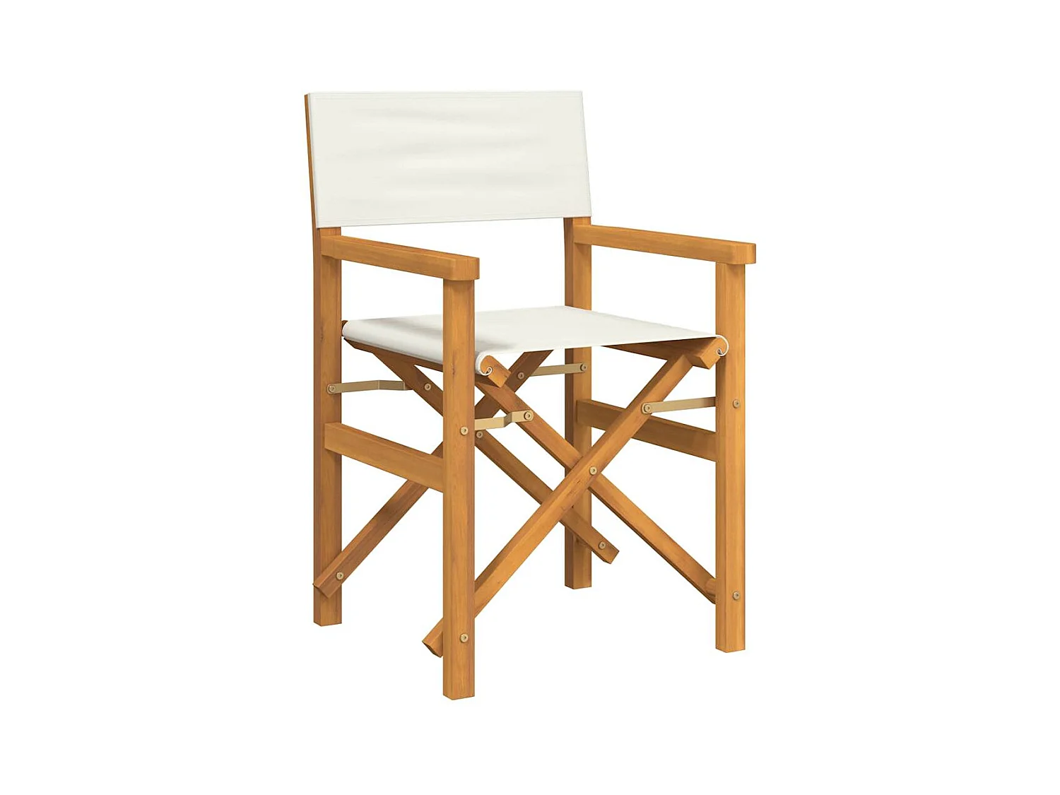 Chaise de metteur en scène pliante crème bois teck massif