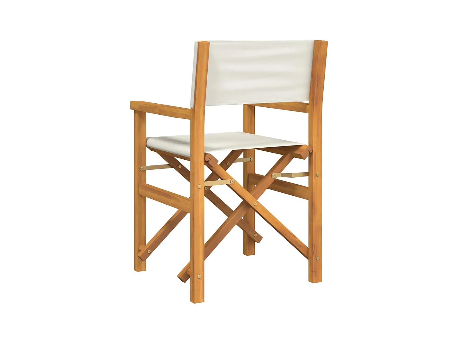 Chaise de metteur en scène pliante crème bois teck massif
