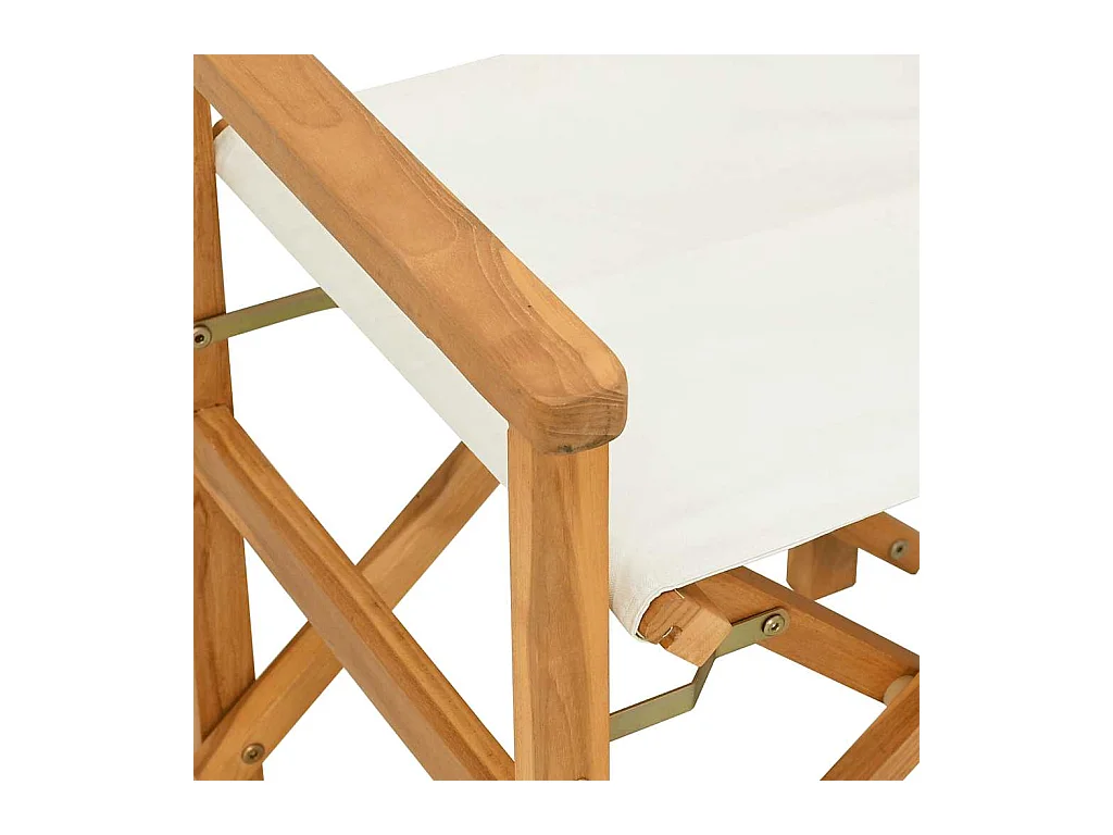 Chaise de metteur en scène pliante crème bois teck massif