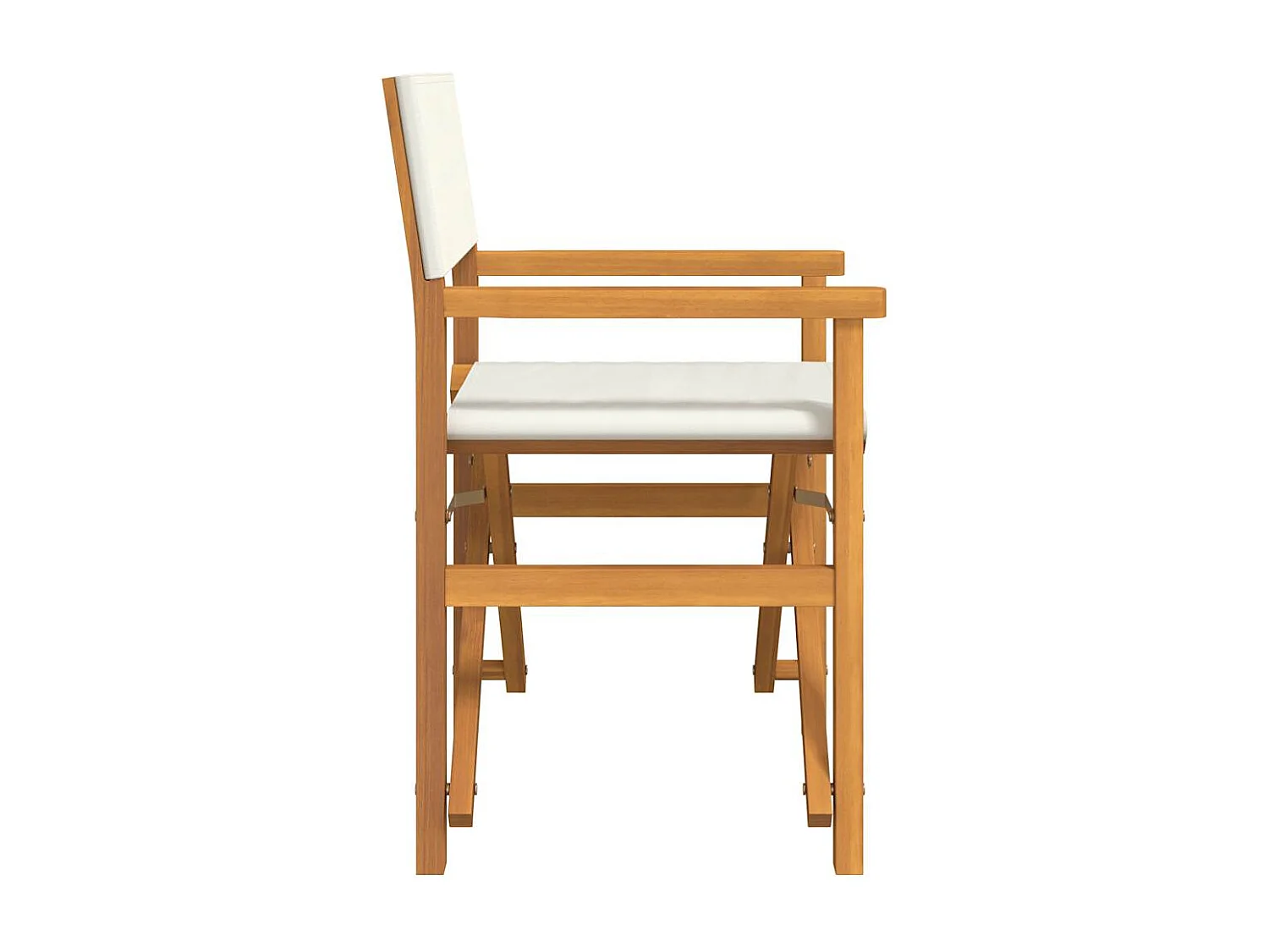 Chaise de metteur en scène pliante crème bois teck massif