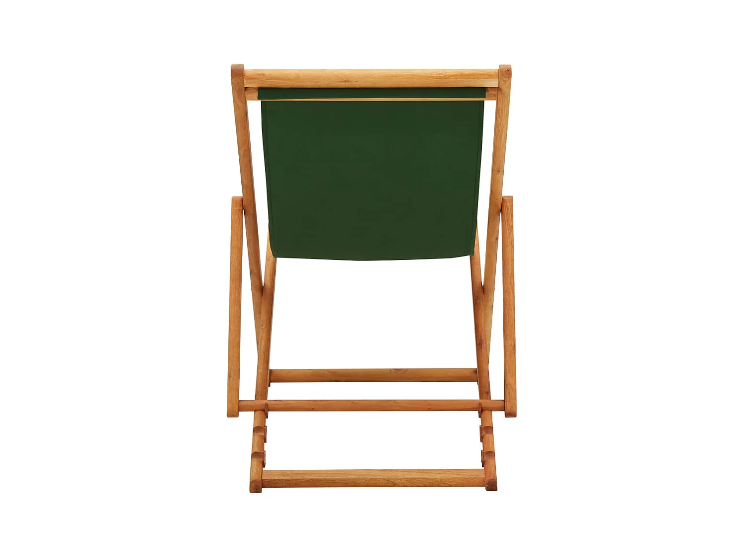 Sedia da spiaggia pieghevole in legno di eucalipto e tessuto verde