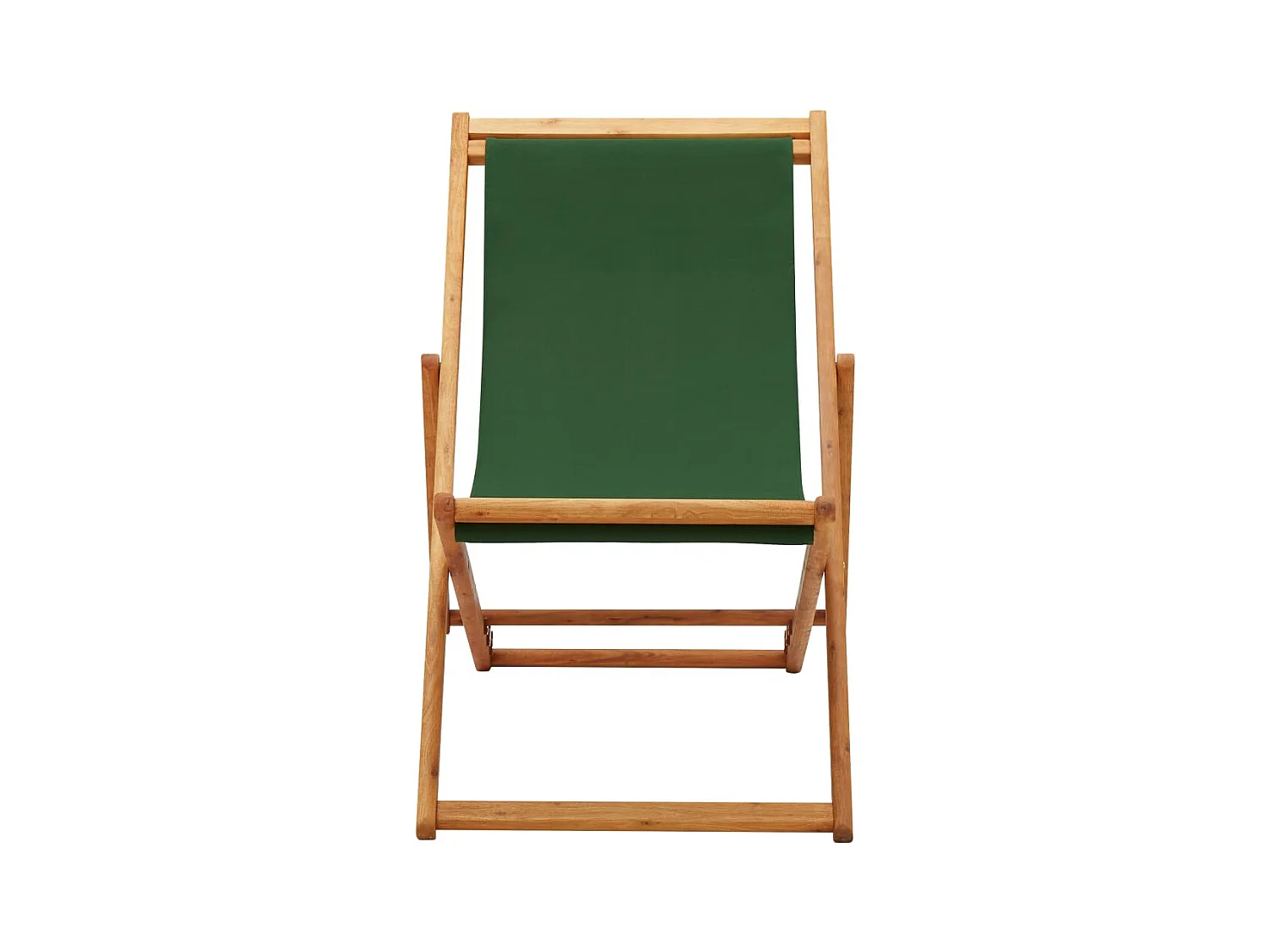 Chaise pliable de plage bois d'eucalyptus et tissu vert