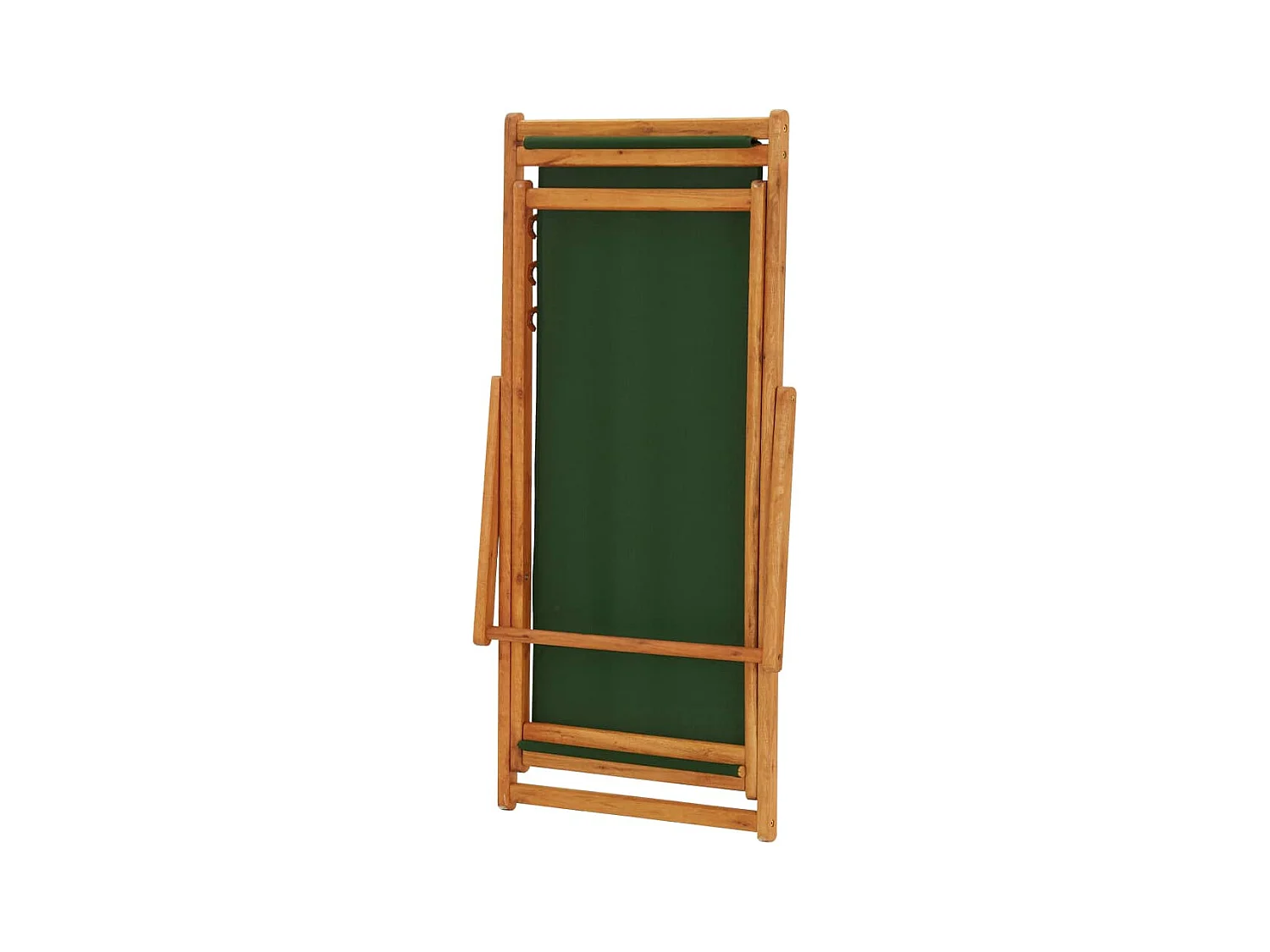 Chaise pliable de plage bois d'eucalyptus et tissu vert