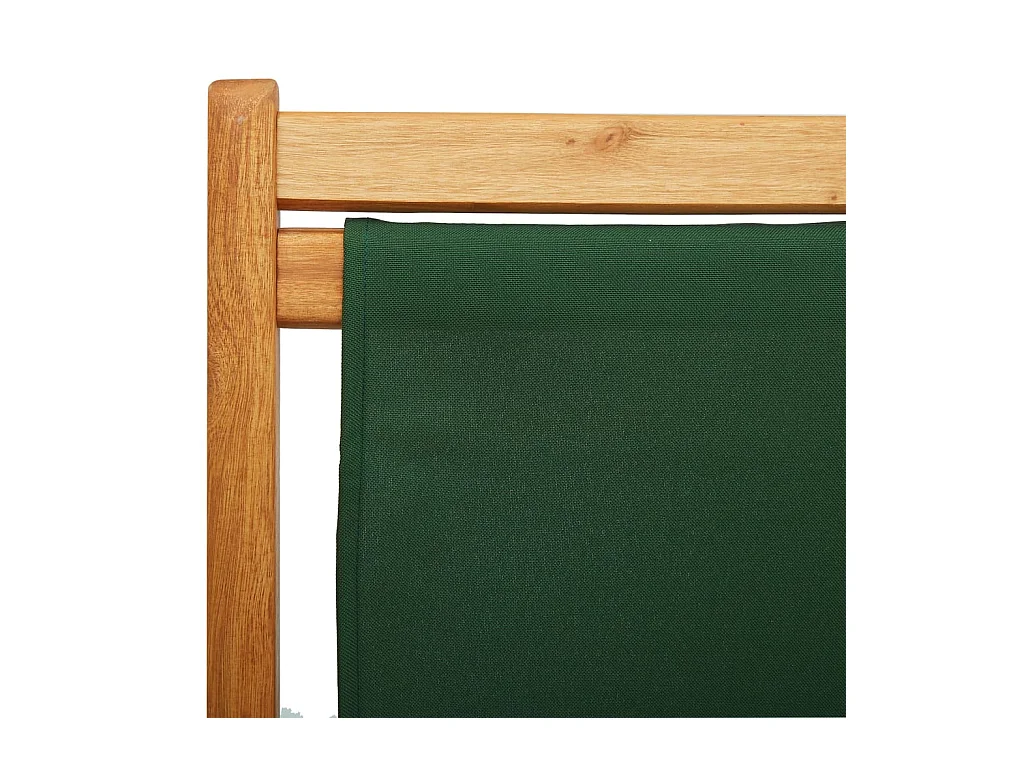 Chaise pliable de plage bois d'eucalyptus et tissu vert