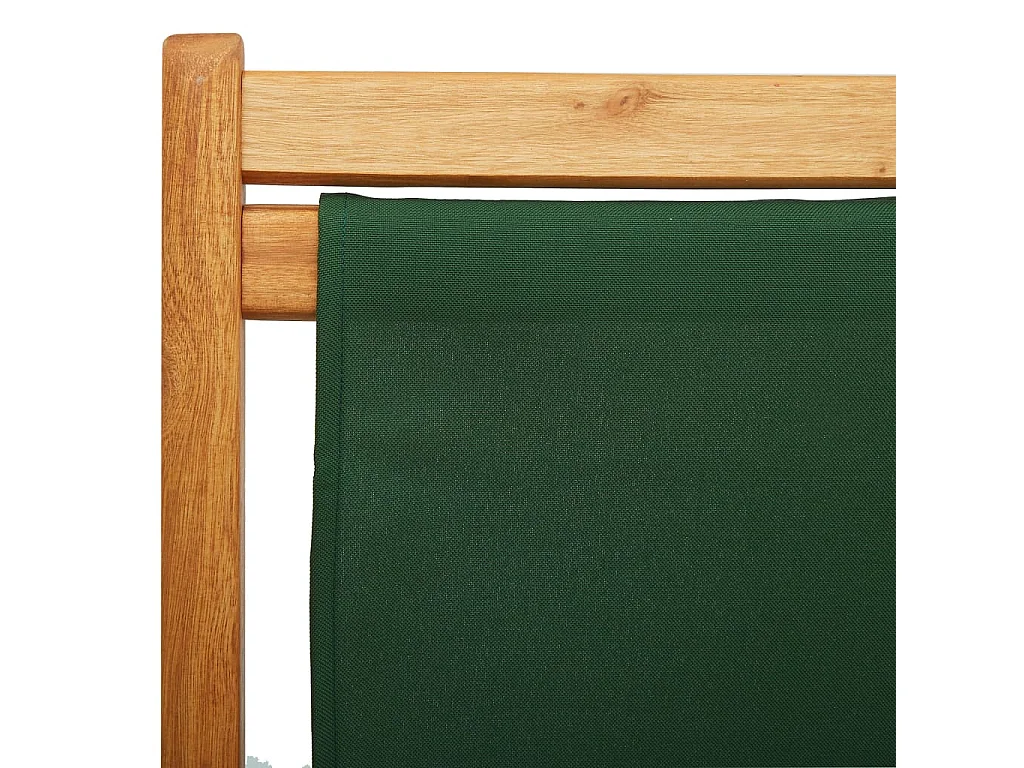 Chaise pliable de plage bois d'eucalyptus et tissu vert