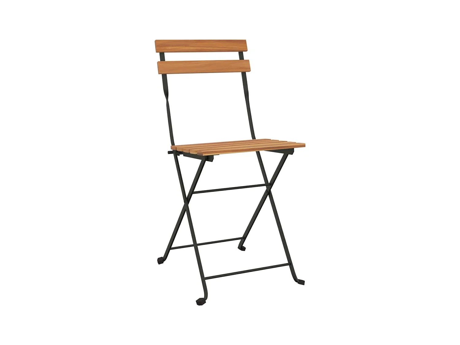 Chaises de bistrot pliantes lot de 4 Bois teck solide et acier