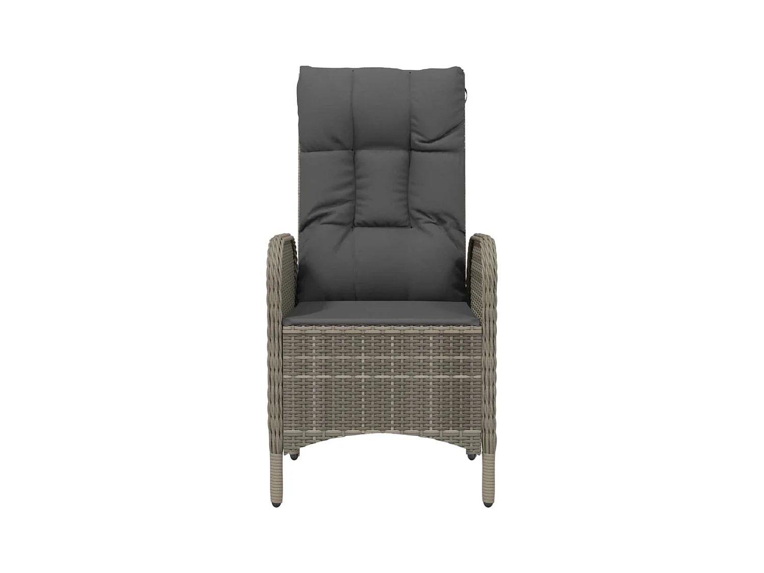 Set di 2 sedie da esterno in resina intrecciata grigia