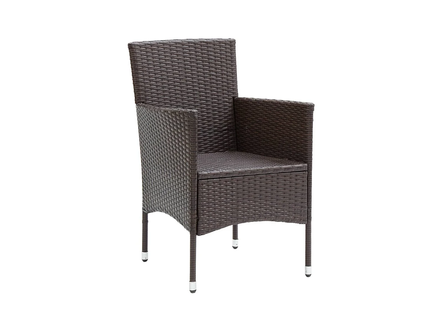 Chaises à manger de jardin lot de 4 Résine tressée Marron