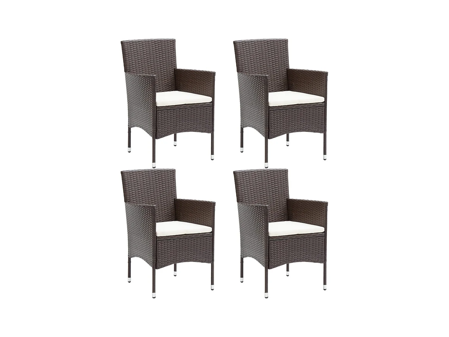 Tuinstoelen set van 4 Bruin geweven hars